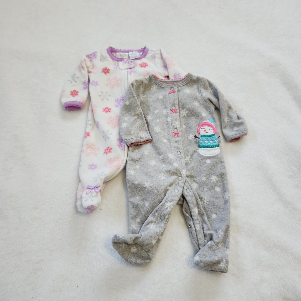 Newborn Fleece Footie Pajamas, Size Newborn